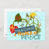 Stel je een wereld in vrede voor briefkaart (Voorkant / Achterkant)