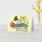 Stel je een wereld in vrede voor kaart (Gele Bloem)