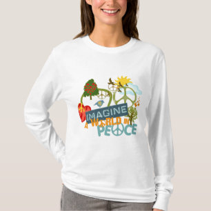 Stel je een wereld in vrede voor t-shirt