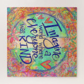 Stel je een wereld vriendelijkheid vrede teken ins legpuzzel (Horizontaal)