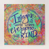 Stel je een wereld vriendelijkheid vrede teken ins legpuzzel (Verticaal)