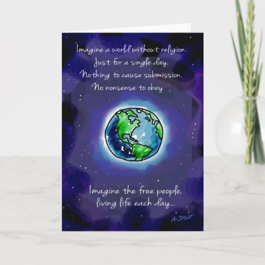 Stel je een wereld zonder religie voor kaart (Voorkant)