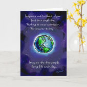 Stel je een wereld zonder religie voor kaart (Gele Bloem)