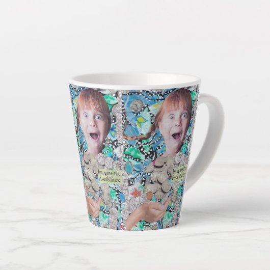 Stel je eens de mogelijkheden voor latte mok (Rechterhoek)