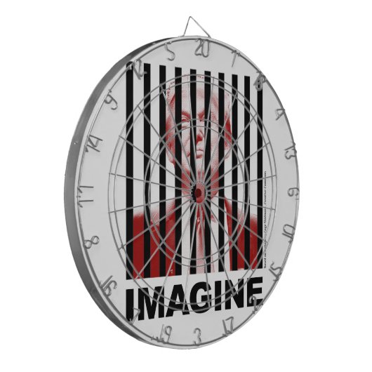 Stel je eens voor dat Trump achter Bars zit Dartbord (Voorkant Links)