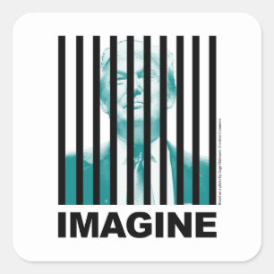 Stel je eens voor dat Trump achter Bars zit Vierkante Sticker