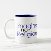 Stel je geen religie voor tweekleurige koffiemok (Links)