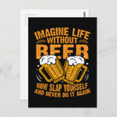 Stel je het leven zonder bier voor, grappige bierl briefkaart (Voorkant / Achterkant)