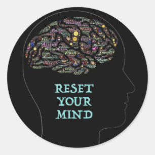 Stel je Inspirerend Word Art-ontwerp opnieuw in Ronde Sticker