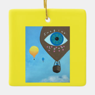 Stel je liefde voor, hete luchtballonnen, ornament