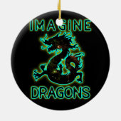 Stel je magische en mythische fantasy draken encha keramisch ornament (Achterkant)