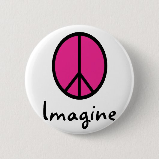 Stel je PINK PEACE-symbool voor Ronde Button 5,7 Cm (Voorkant)