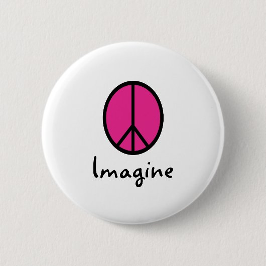 Stel je PINK PEACE-symbool voor Ronde Button 5,7 Cm (Voorkant)