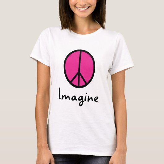 Stel je PINK PEACE-symbool voor T-shirt (Voorkant)