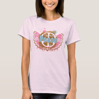 Stel je T-shirts voor vredesretro voor