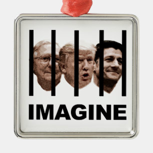 Stel je Trump, McConnell en Ryan Behind Bars voor Metalen Ornament