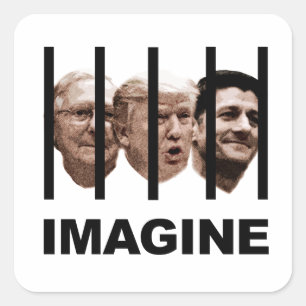 Stel je Trump, McConnell en Ryan Behind Bars voor Vierkante Sticker