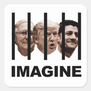 Stel je Trump, McConnell en Ryan Behind Bars voor Vierkante Sticker