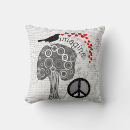 "Stel je voor" Art Pillow Peace Symbol Design Kussen