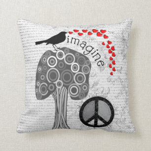 "Stel je voor" Art Pillow Peace Symbol Design Kussen