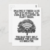 Stel je voor dat bomen WiFi-signalen afgeven Briefkaart (Voorkant / Achterkant)
