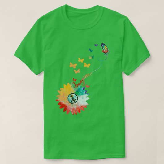 Stel je voor dat de Ventilator Boterfly Earth Peac T-shirt (Design voorkant)