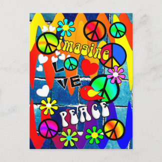 Stel je voor dat er in Retro Peace Symbols zijn Briefkaart