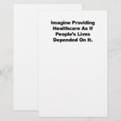 Stel je voor dat het leven van mensen in de gezond briefpapier (Voorkant / Achterkant)