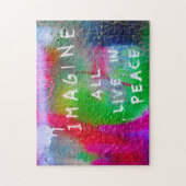 Stel je voor dat iedereen in Vrede leeft op Graffi Legpuzzel (Verticaal)