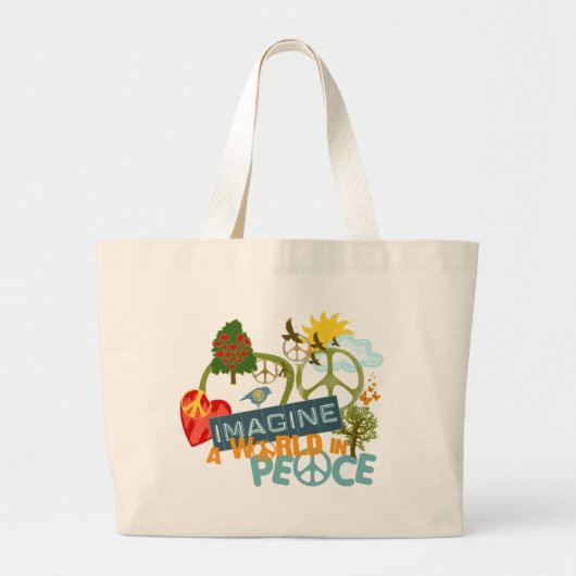 Stel je voor dat je Abstracte kunst hebt Grote Tote Bag (Voorkant)