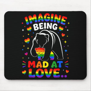Stel je voor dat je boos bent op liefde lgbtq prid muismat