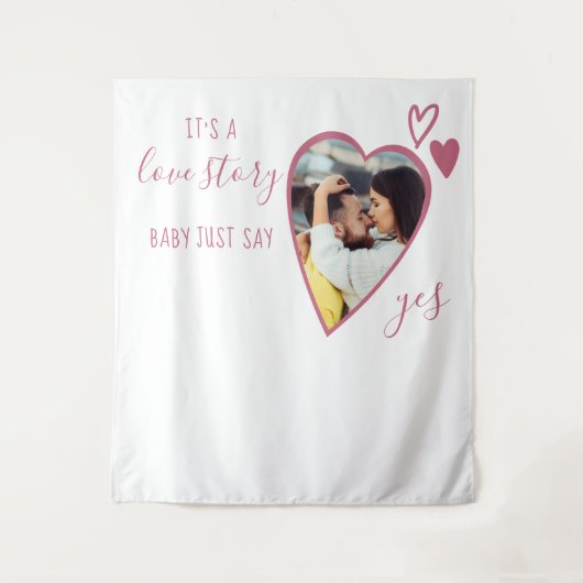 Stel je voor dat je een hartenfoto-liefdesverhaal  wandkleed (Voorkant)