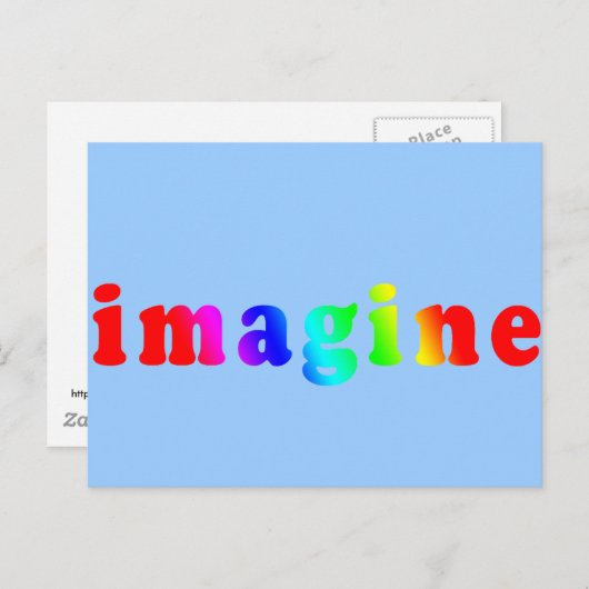 Stel je voor dat je in Rainboogkleurlettertekens Briefkaart (Voorkant / Achterkant)