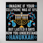 Stel je voor dat je mobiele telefoon 10% was, maar poster<br><div class="desc">chanukah ,  menorah ,  hanukkah ,  dreidel ,  joods ,  geschenk ,  vakantie ,  religie ,  kerst , </div>