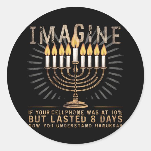 Stel je voor dat je mobiele telefoon op 10% Chanoe Ronde Sticker (Voorkant)