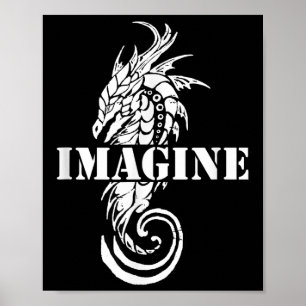 Stel je voor dat je Tattoo Fantasy Dragon Stijl Poster