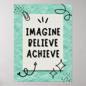 Stel je voor dat je zelfgekozen Motivatie quotes b Poster (Voorkant)