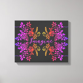 Stel je voor dat Roos Flowers Abstracte Inspireren Canvas Afdruk