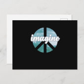 Stel je voor dat vredesondersteuning de Wereldvred Uitnodiging Briefkaart (Voorkant / Achterkant)