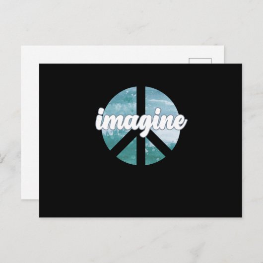 Stel je voor dat vredesondersteuning de Wereldvred Uitnodiging Briefkaart (Voorkant / Achterkant)