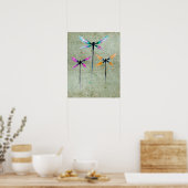 Stel je voor: Dragonfly slogan illustratie Poster (Keuken)