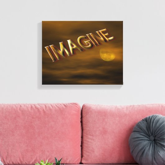 Stel je voor: Fantasy Moon Sky Inspirerend Canvas Afdruk (Insitu (Woonkamer))