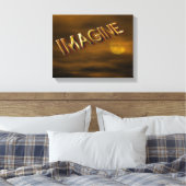 Stel je voor: Fantasy Moon Sky Inspirerend Canvas Afdruk (Insitu (Slaapkamer))