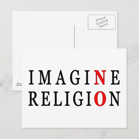 Stel je voor: geen religie briefkaart (Voorkant / Achterkant)