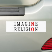 Stel je voor: geen religie bumpersticker (Op auto)