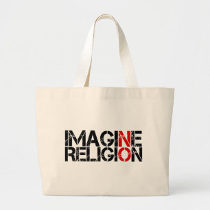 Stel je voor: geen religie grote tote bag