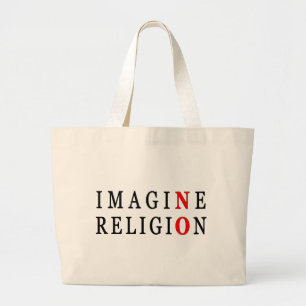 Stel je voor: geen religie grote tote bag