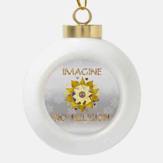 Stel je voor: geen religie keramische bal ornament (Voorkant)