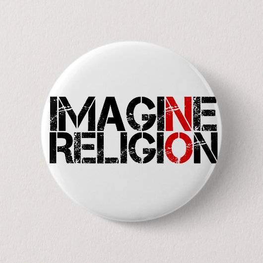 Stel je voor: geen religie ronde button 5,7 cm (Voorkant)