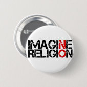Stel je voor: geen religie ronde button 5,7 cm (Voorkant /achterkant)